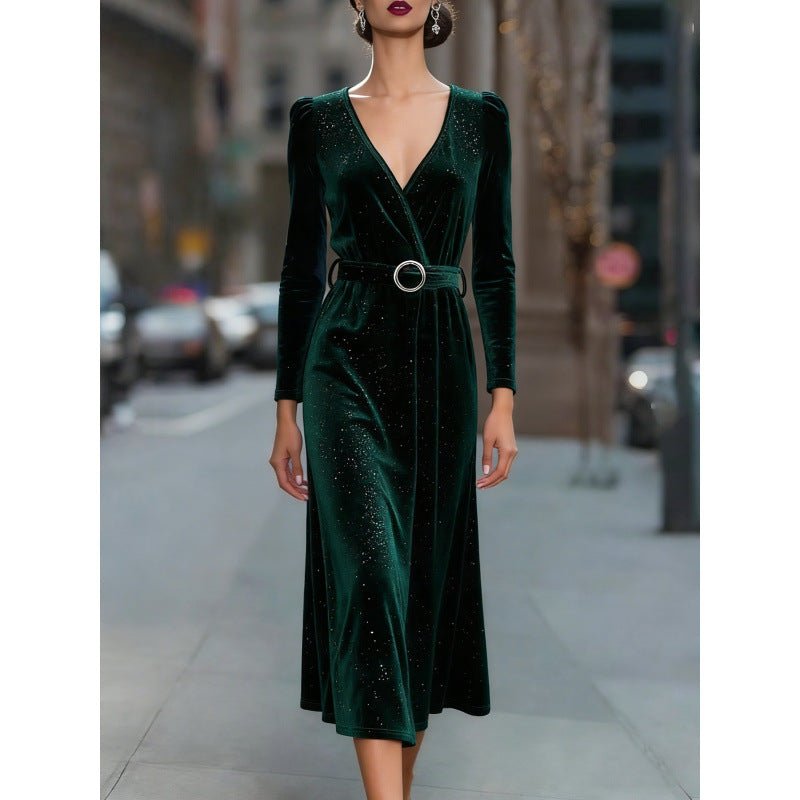 Elegantes Samt-Kleid mit Pailletten – Verzaubern Sie jeden Raum bei Ihrem nächsten Anlass {{ DaniFest }}