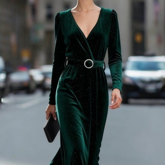 Elegantes Samt-Kleid mit Pailletten – Verzaubern Sie jeden Raum bei Ihrem nächsten Anlass {{ DaniFest }}