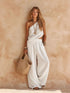 DaniFest zweiteiliges Set in Weiß aus Baumwolle und Leinen mit One-Shoulder-Top und weiter Hose im Boho-Stil
