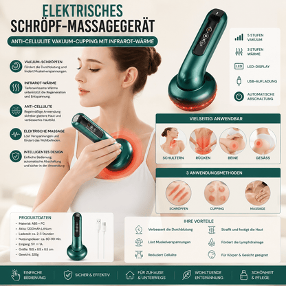 Elektrisches Schröpfgerät mit Wärmefunktion – Vakuum Massagegerät für Körper, Entspannend &amp; Hautpflegend {{ DaniFest }}