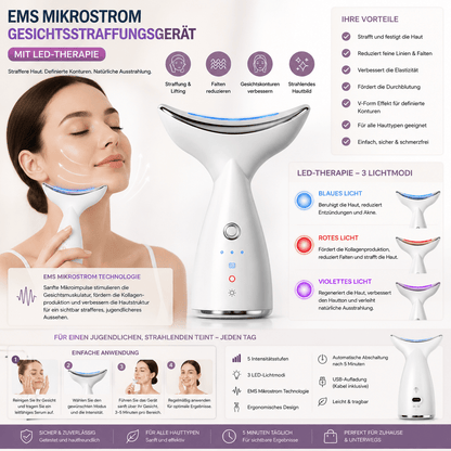 DermaLift Pro™ EMS-Mikrostrom-Gesichts- und Halsstraffungsgerät mit LED-Lichttherapie – Anti-Aging-Hautstraffungs-Massagegerät {{ DaniFest }}