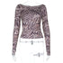 Figurbetonendes Zebra-Streifen Top mit Langarm – Trendiges Damen-Shirt {{ DaniFest }}