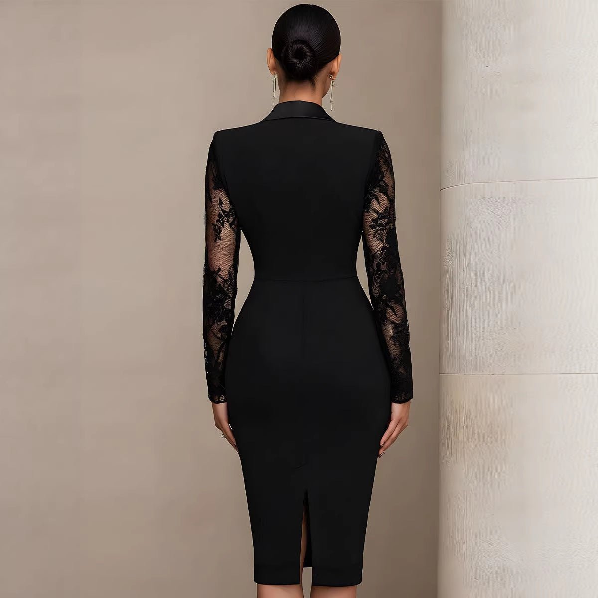 Verführerisches Figurbetontes Spitzen-Etui-Kleid mit V-Ausschnitt für Damen {{ DaniFest }}