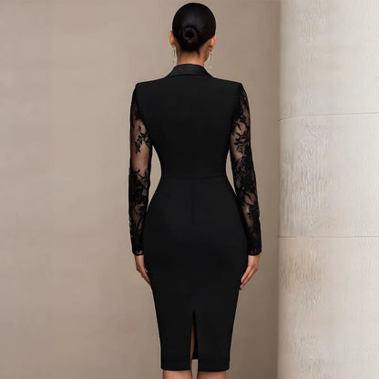 Verführerisches Figurbetontes Spitzen-Etui-Kleid mit V-Ausschnitt für Damen {{ DaniFest }}