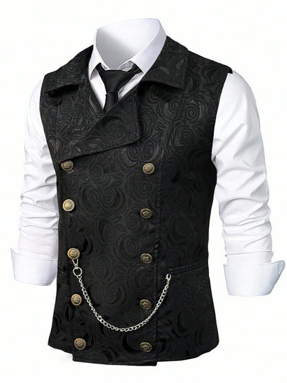Elegante Herren Anzugweste mit Kette – Zweireihige Business Weste für jeden Anlass {{ DaniFest }}