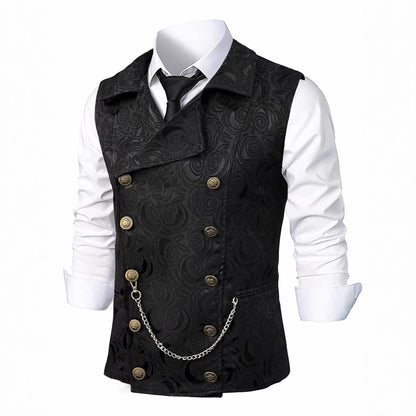 Elegante Herren Anzugweste mit Kette – Zweireihige Business Weste für jeden Anlass {{ DaniFest }}