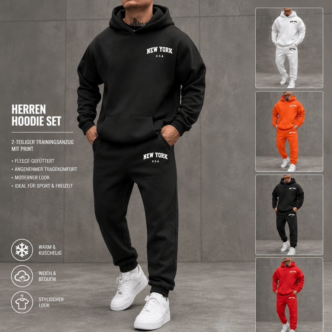 Herren Hoodie Set Fleece – Der stilvolle Trainingsanzug für Sport und Freizeit {{ DaniFest }}
