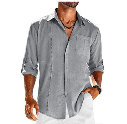 Herren Langarm Hemd Polo-Kragen – Elegantes Freizeithemd mit praktischer Brusttasche {{ DaniFest }}