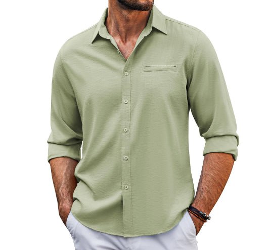 Herren Langarm Hemd Polo-Kragen – Elegantes Freizeithemd mit praktischer Brusttasche {{ DaniFest }}