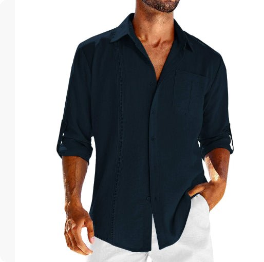 Herren Langarm Hemd Polo-Kragen – Elegantes Freizeithemd mit praktischer Brusttasche {{ DaniFest }}
