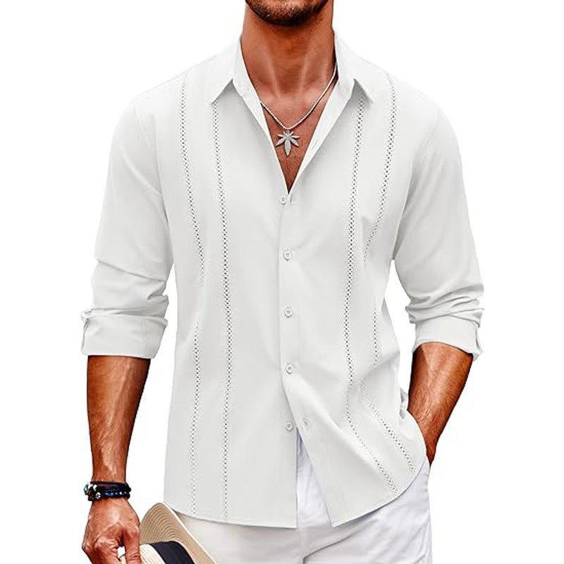 Herren Langarm Hemd Polo-Kragen – Elegantes Freizeithemd mit praktischer Brusttasche {{ DaniFest }}