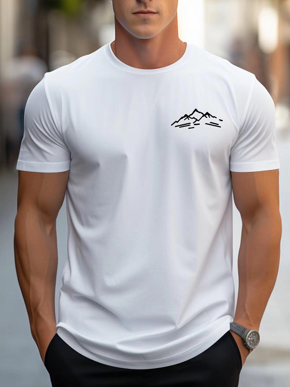 Herren T-Shirt mit Bergmotiv – Bequemes Relaxed Fit Sport Shirt für Outdoor-Abenteuer {{ DaniFest }}