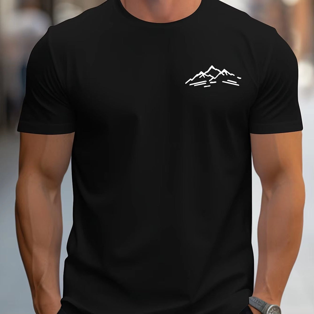 Herren T-Shirt mit Bergmotiv – Bequemes Relaxed Fit Sport Shirt für Outdoor-Abenteuer {{ DaniFest }}
