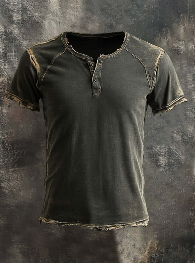 Herren Vintage T-Shirt Distressed – Raw Edge Streetwear Shirt im Used Look {{ DaniFest }}