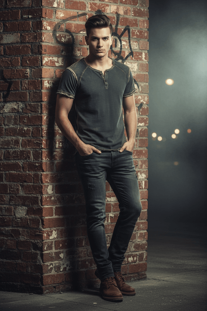 Herren Vintage T-Shirt Distressed – Raw Edge Streetwear Shirt im Used Look {{ DaniFest }}