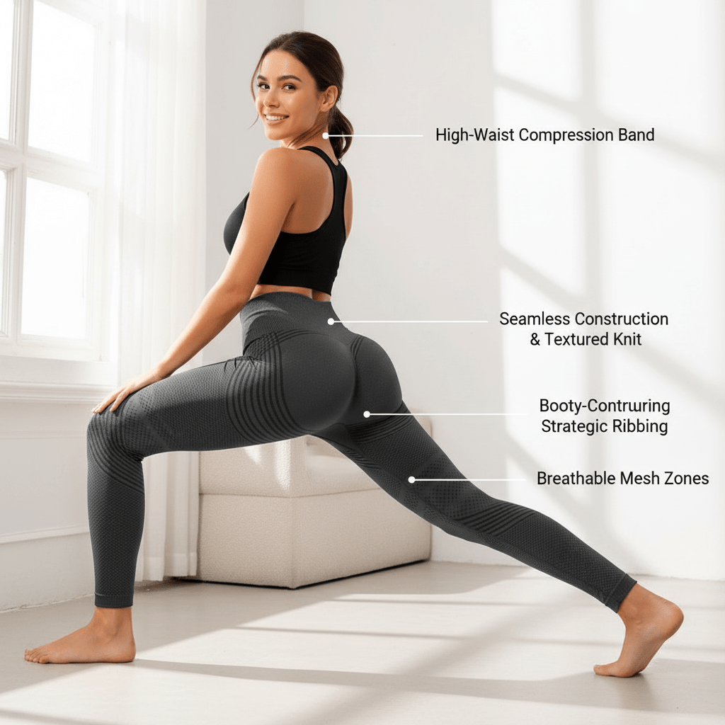 High Waist Yoga Pants in Rosé, Ansicht 8