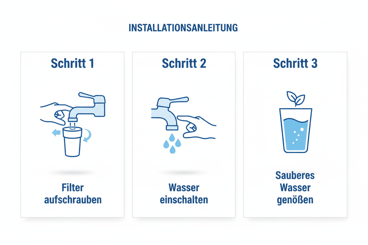 Wasserhahn Wasserfilter mit Keramik – Austauschbarer Kalkfilter für Küche &amp; Bad {{ DaniFest }}