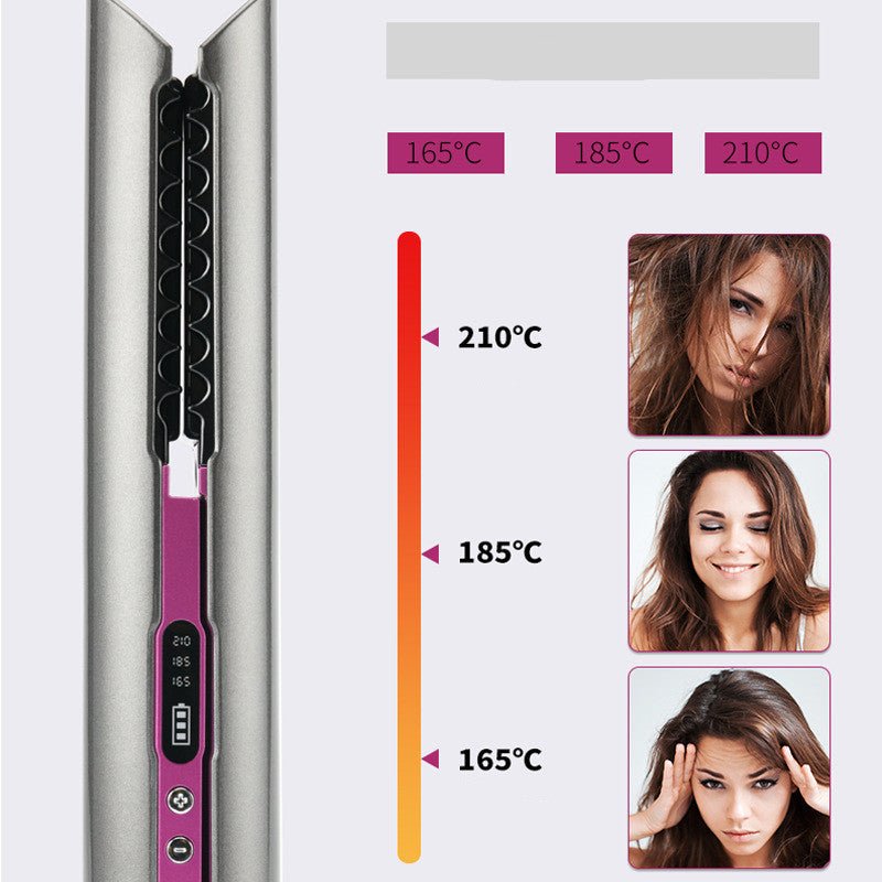 Kabelloser Glättungskamm USB – 2-in-1 Haarglätter &amp; Lockenstyler, Tragbarer Stylingkamm für Glatte Haare &amp; Locken unterwegs {{ DaniFest }}