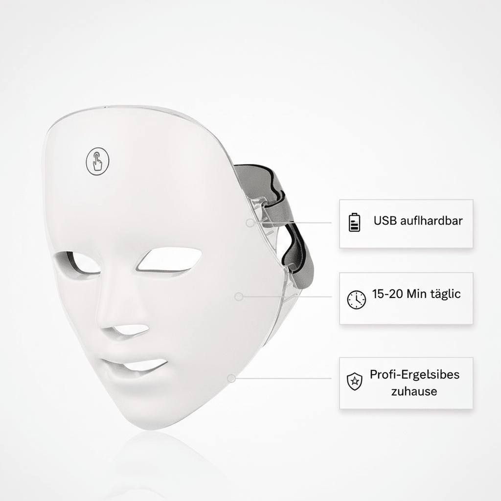 LED Lichttherapie-Maske – 7-farbige Anti-Aging Behandlung {{ Stilwerk }}