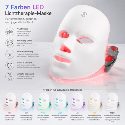 LED Lichttherapie-Maske – 7-farbige Anti-Aging Behandlung {{ Stilwerk }}