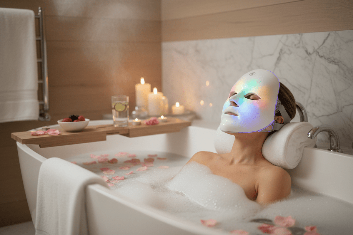 LED Lichttherapie-Maske – 7-farbige Anti-Aging Behandlung {{ Stilwerk }}