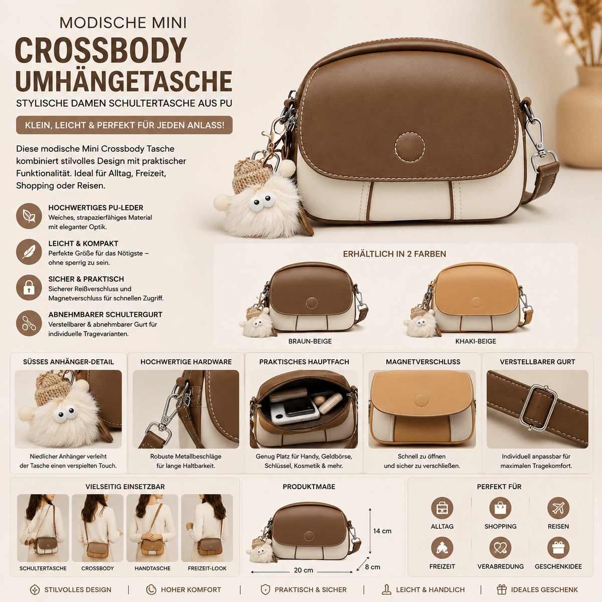 Modische Mini Crossbody Umhängetasche – Praktisches Fashion-Highlight für jede Gelegenheit {{ DaniFest }}