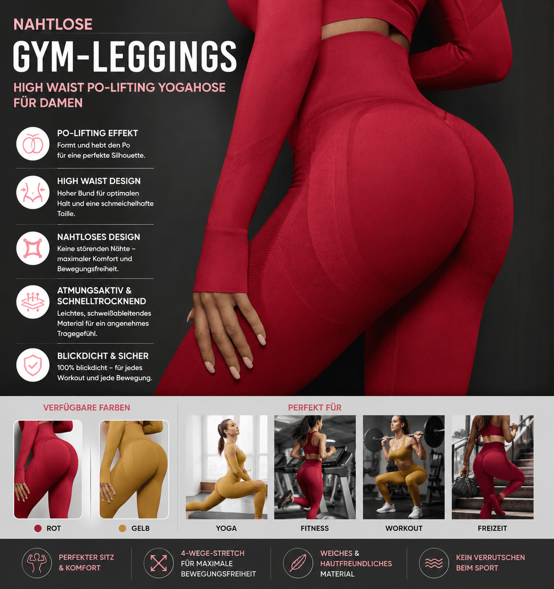 activewear brands – High Waist Po-Lifting Yoga Sportbekleidung {{ DaniFest }}
