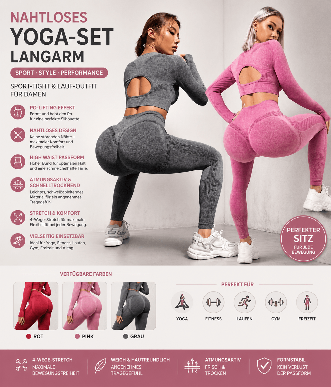 Sport Leggings Damen High Waist – Elastische Fitness Leggings für Yoga, Gym &amp; Alltag {{ DaniFest }}