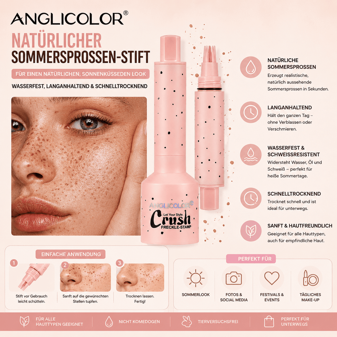 Natürlicher Sommersprossen-Stift – Produktverpackung