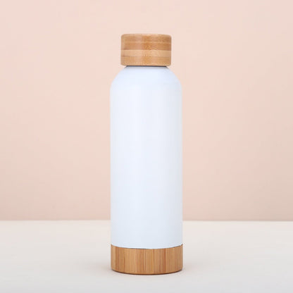 Edelstahl Trinkflasche isoliert mit Bambusdeckel für Outdoor-Aktivitäten {{ DaniFest }}