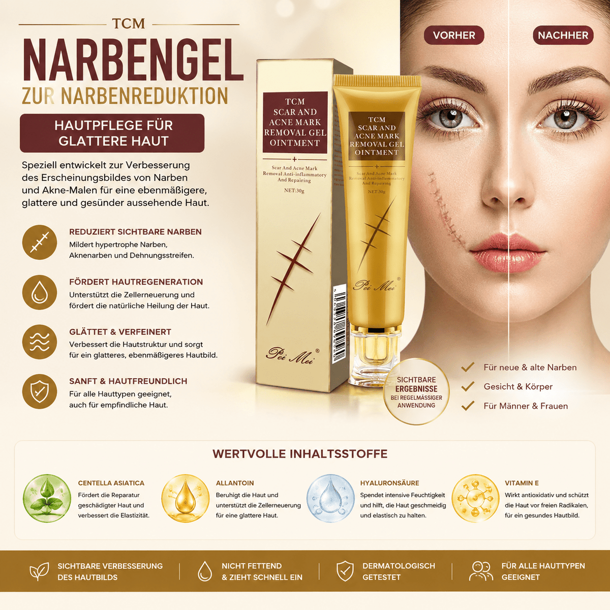 Pflegegel für unebene Haut – Produktverpackung