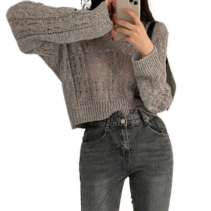 Vintage Chic: Retro Cropped Pullover mit V-Ausschnitt {{ DaniFest }}
