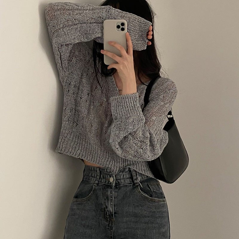 Vintage Chic: Retro Cropped Pullover mit V-Ausschnitt {{ DaniFest }}