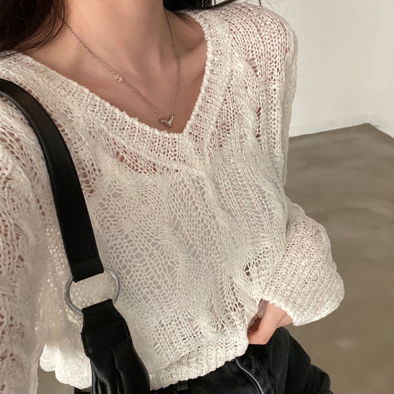 Vintage Chic: Retro Cropped Pullover mit V-Ausschnitt {{ DaniFest }}