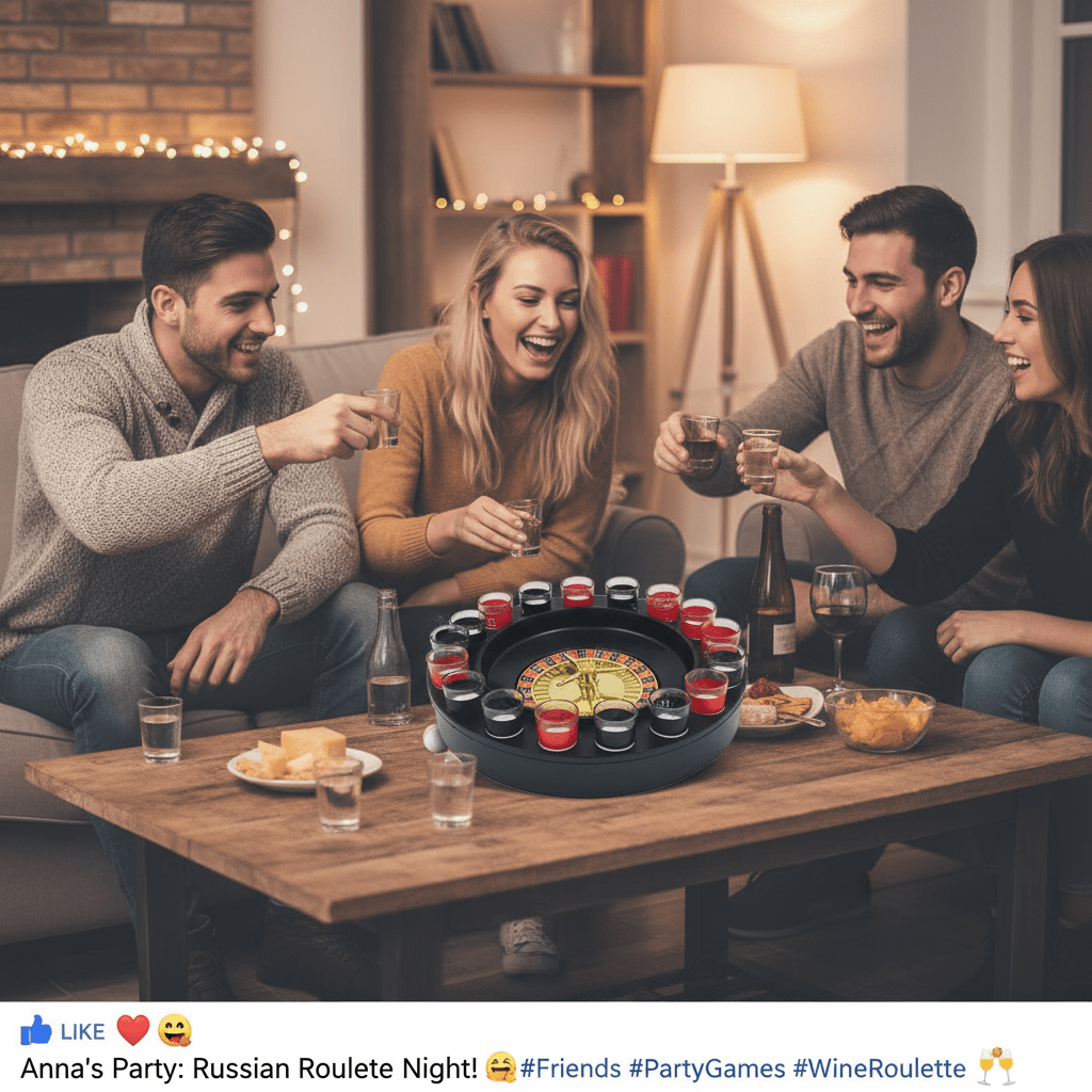 Trinkspiel Weinrad mit 16 Gläsern – Interaktives Partyspiel für Erwachsene {{ DaniFest }}