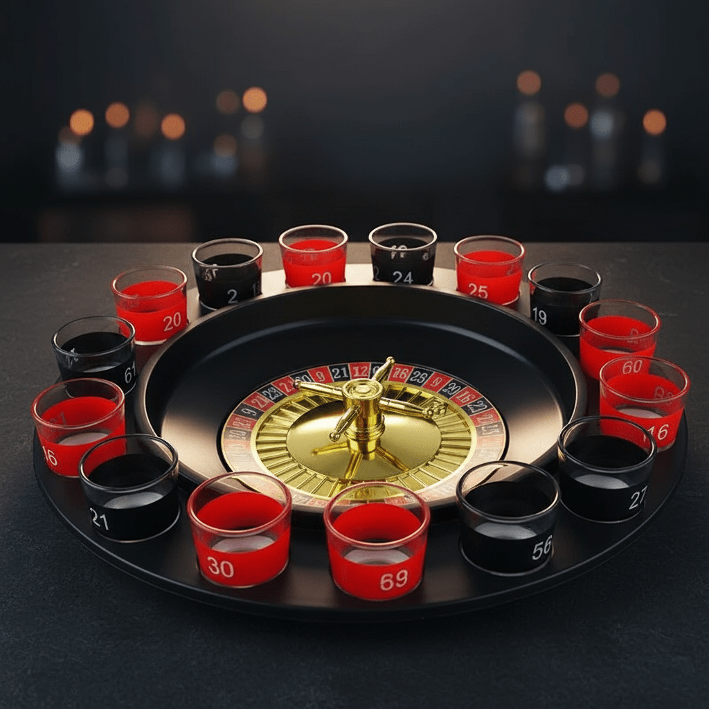 Trinkspiel Weinrad mit 16 Gläsern – Interaktives Partyspiel für Erwachsene {{ DaniFest }}