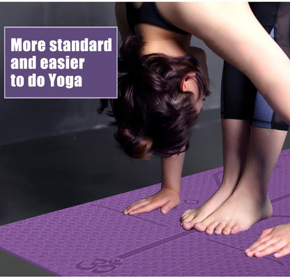Rutschfeste TPE Yogamatte mit Positionslinien – Perfekter Halt für Yoga und Fitness {{ DaniFest }}