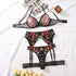 Sexy Dessous Set mit Stickerei & Unterbügel – Spitze & Tüll (4-teilig) {{ DaniFest }}