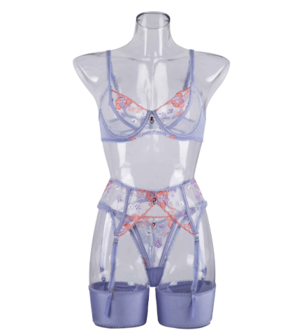 Dessous Set Damen Spitze – BH Set mit Blumenstickerei, Elegant &amp; Bequem {{ DaniFest }}
