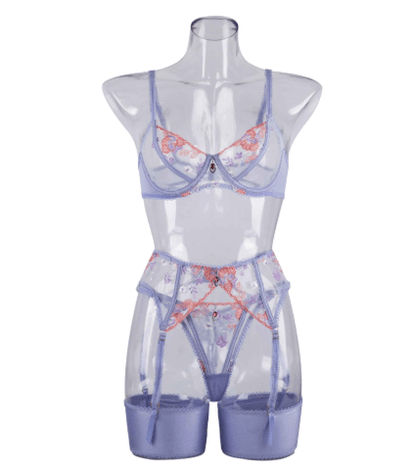 Dessous Set Damen Spitze – BH Set mit Blumenstickerei, Elegant &amp; Bequem {{ DaniFest }}
