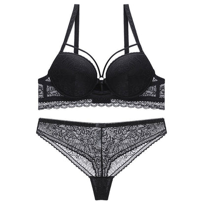 Spitzen BH Set Damen Push-Up B-Cup – Elegantes Dessous Set mit Bügel, Bequem &amp; Formgebend {{ DaniFest }}