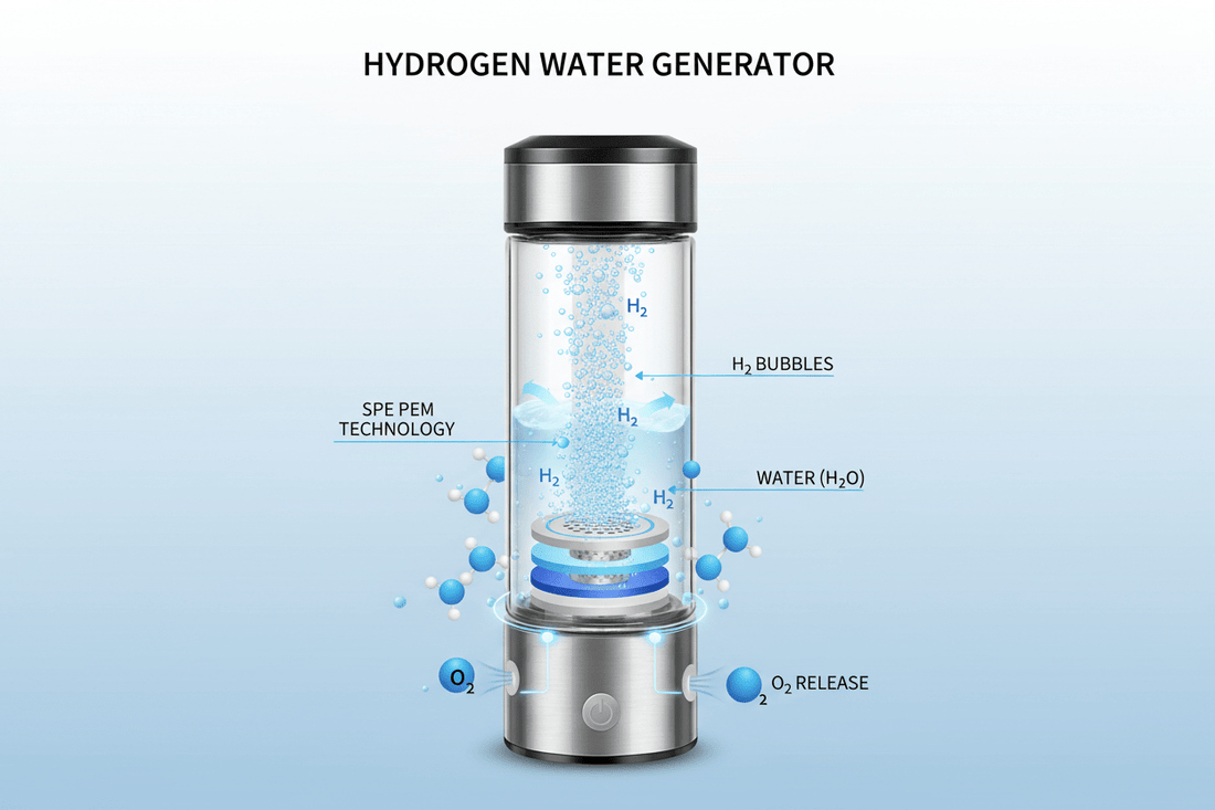 Wasserstoff-Wasserflasche – SPE/PEM-Elektrolysegenerator für antioxidantienreiches, gesundes Trinkwasser {{ DaniFest }}