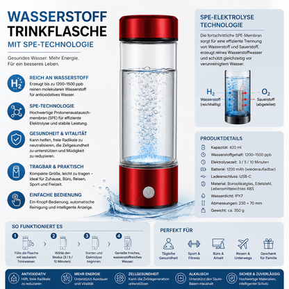 Wasserstoff-Wasserflasche – SPE/PEM-Elektrolysegenerator für antioxidantienreiches, gesundes Trinkwasser {{ DaniFest }}
